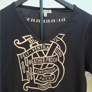 NWOT Burberry Black T-Shirt with Beige Graphic
